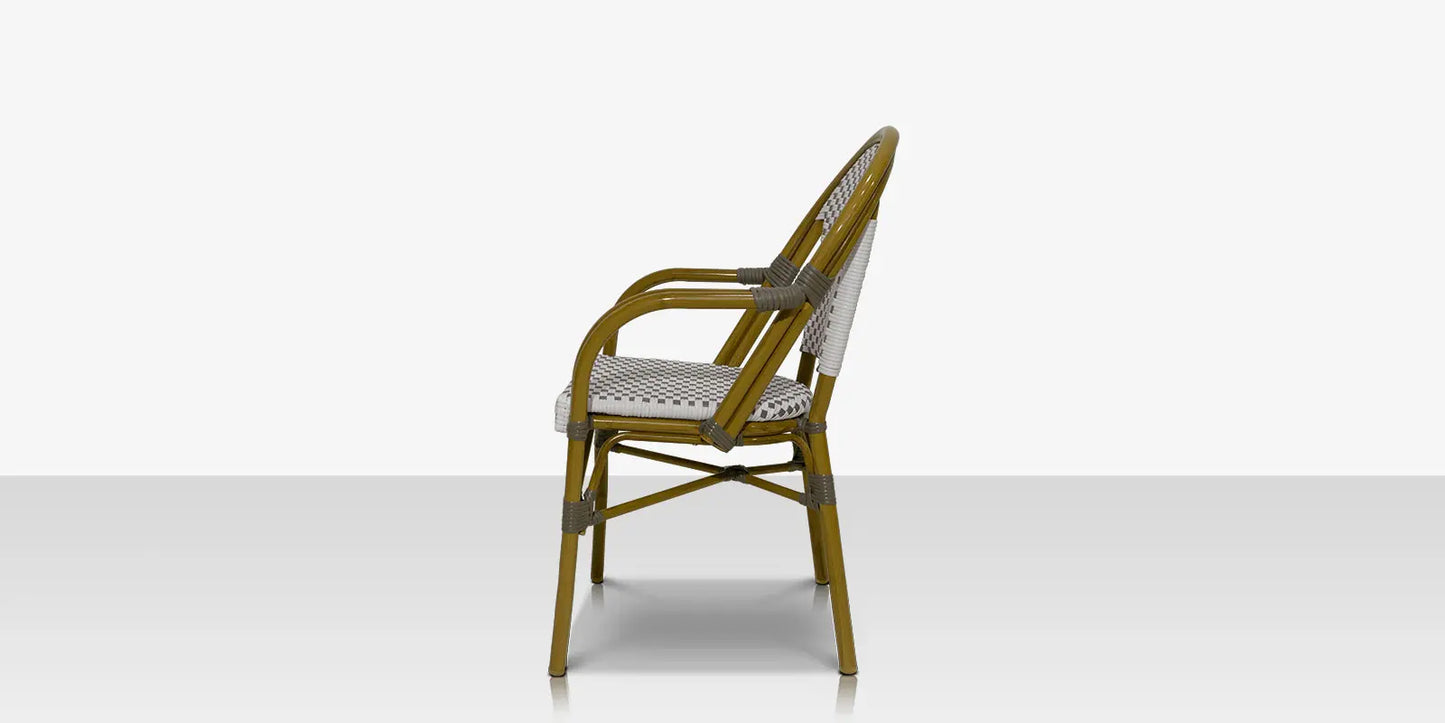 Paris Dining Arm Chair - Gray & White by DecoScape (2203-163)