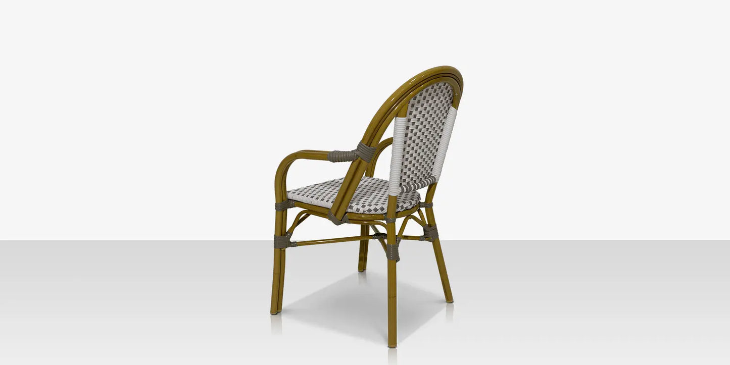 Paris Dining Arm Chair - Gray & White by DecoScape (2203-163)