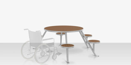 Napa 47" Round Picnic Table - Seats 6 - ADA by DecoScape (2404-638-EA-ADA)
