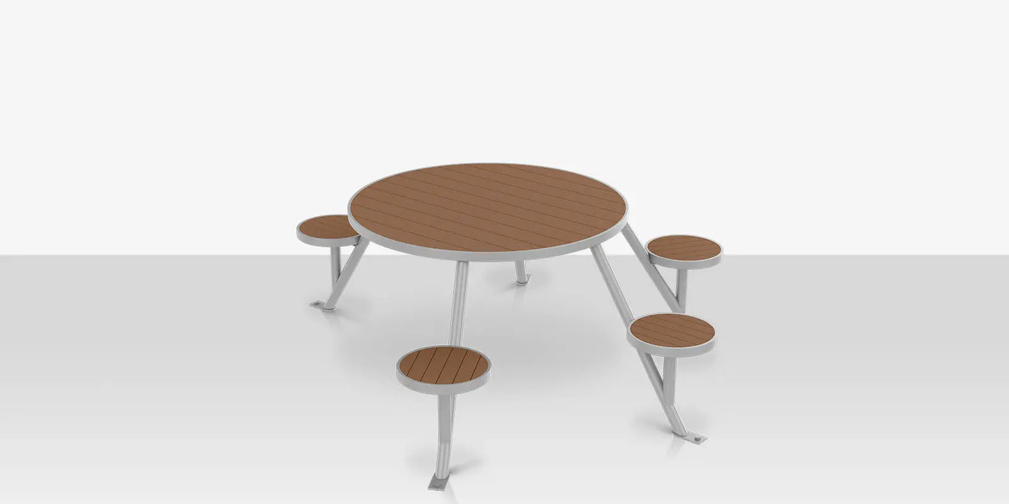 Napa 47" Round Picnic Table - Seats 6 - ADA by DecoScape (2404-638-EA-ADA)