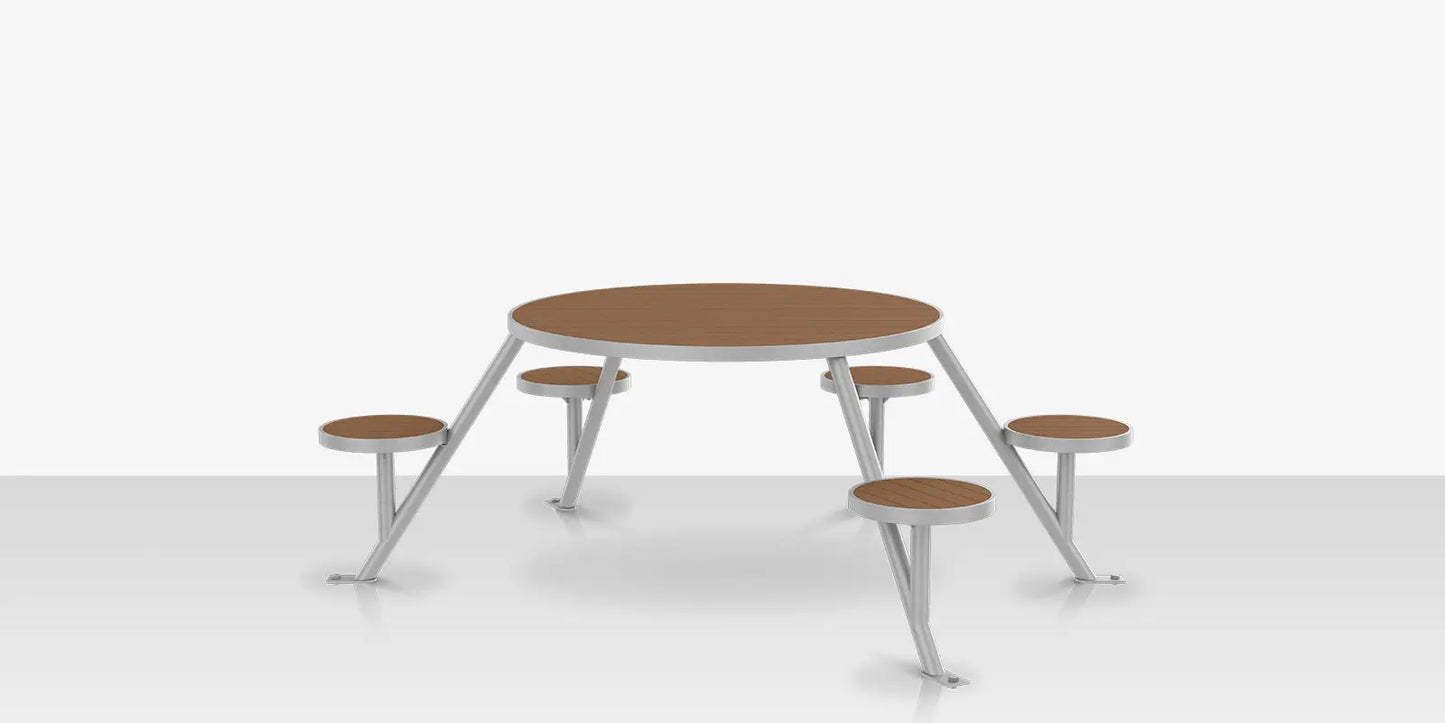 Napa 47" Round Picnic Table - Seats 6 - ADA by DecoScape (2404-638-EA-ADA)