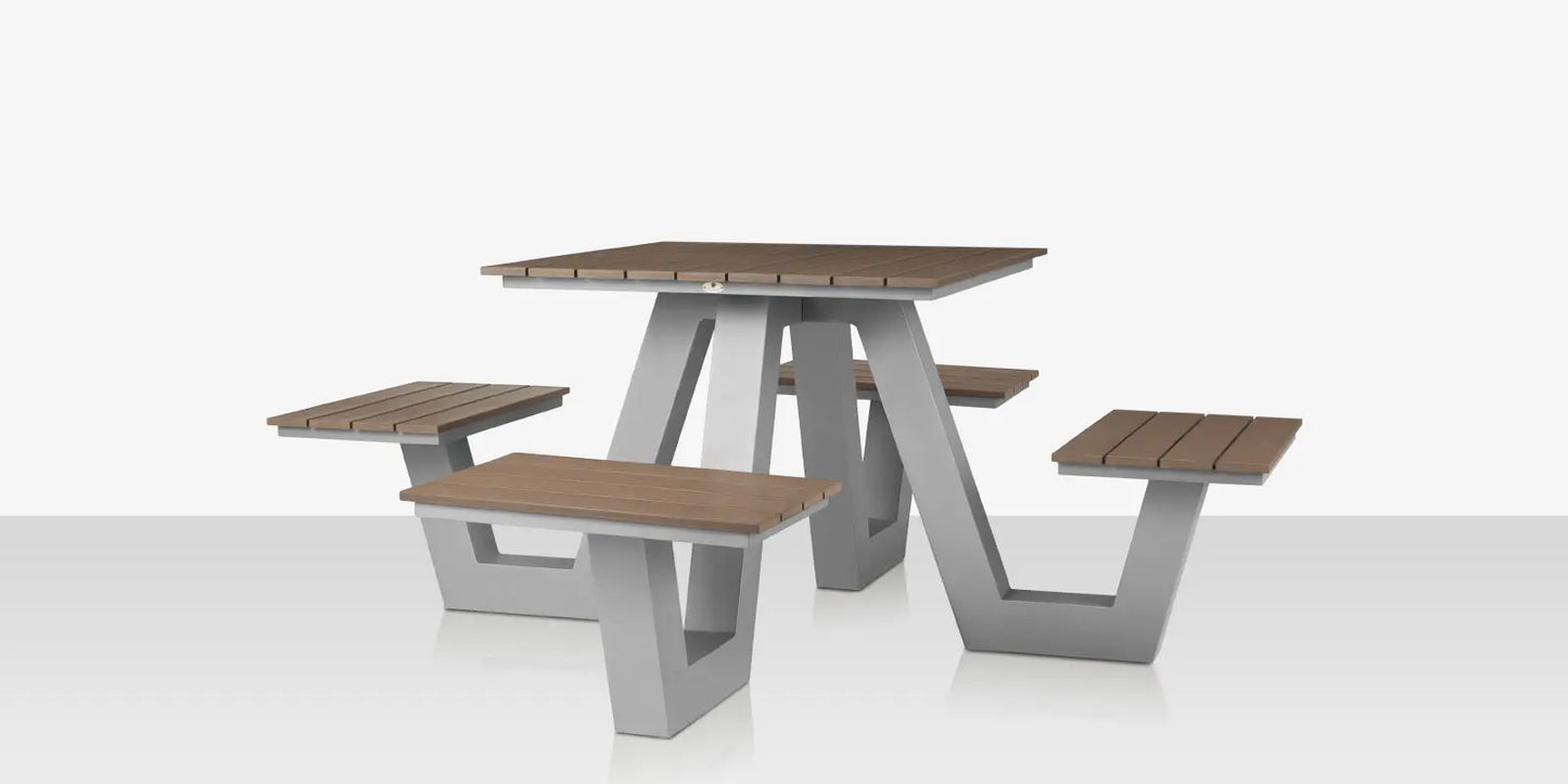 Napa Picnic Table (Square) Seats 4 by DecoScape (2404-360-UMB)