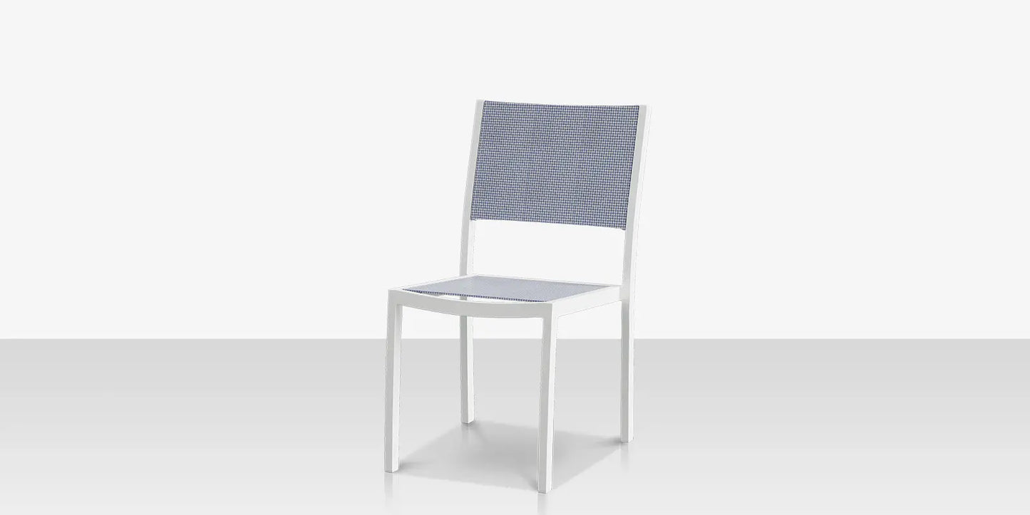 Fusion Dining Side Chair - Tex White - Seabreeze Sling by DecoScape (3001-162-TXW-SBZ)