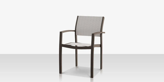 Fusion Dining Arm Chair - Tex Gray - Cloud Duo Sling by DecoScape