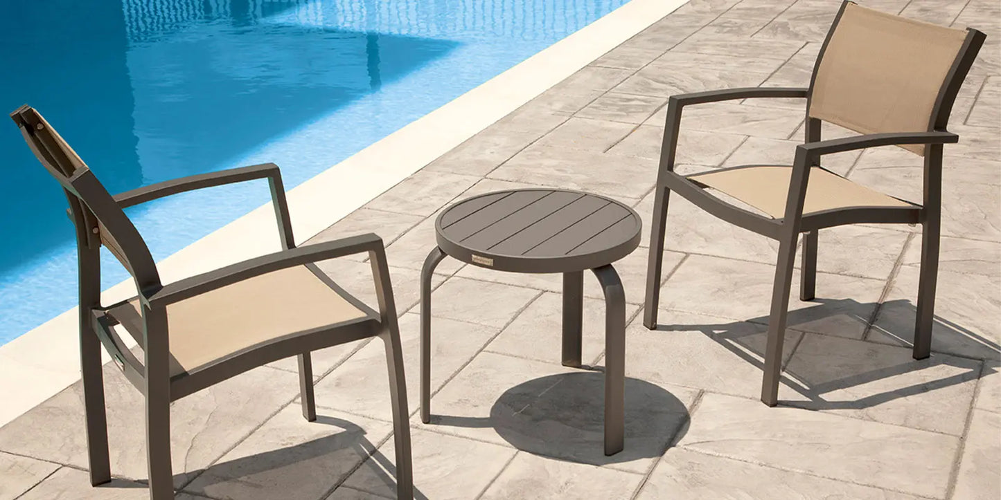 Atlantic Side Table (Round with Slatted Top) by DecoScape (3005-323)