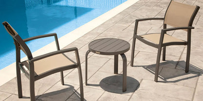 Atlantic Side Table (Round with Slatted Top) by DecoScape (3005-323)