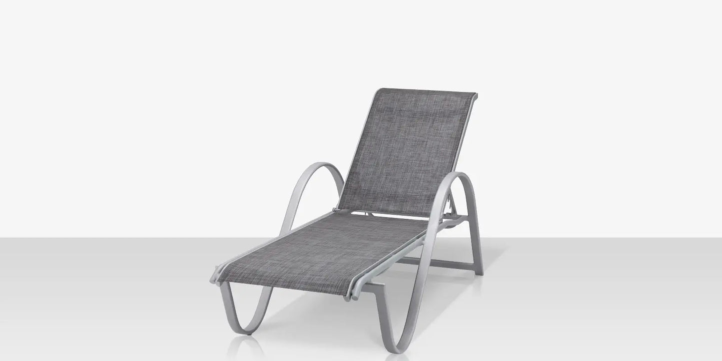 Lanai Chaise - Kessler Silver - Slate Sling by DecoScape (3011-104)