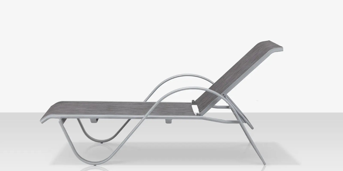 Lanai Chaise - Kessler Silver - Slate Sling by DecoScape (3011-104)