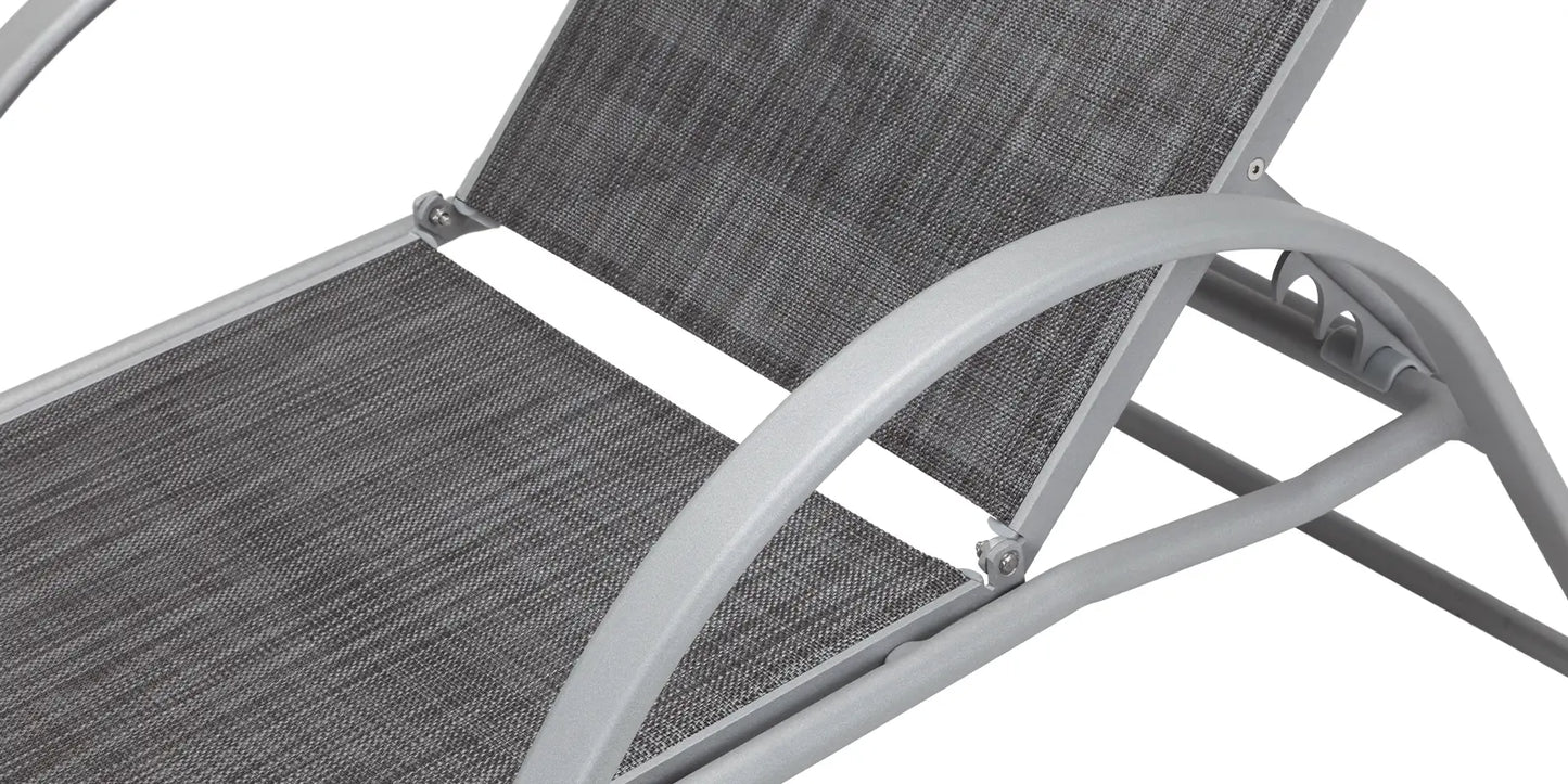Lanai Chaise - Kessler Silver - Slate Sling by DecoScape (3011-104)