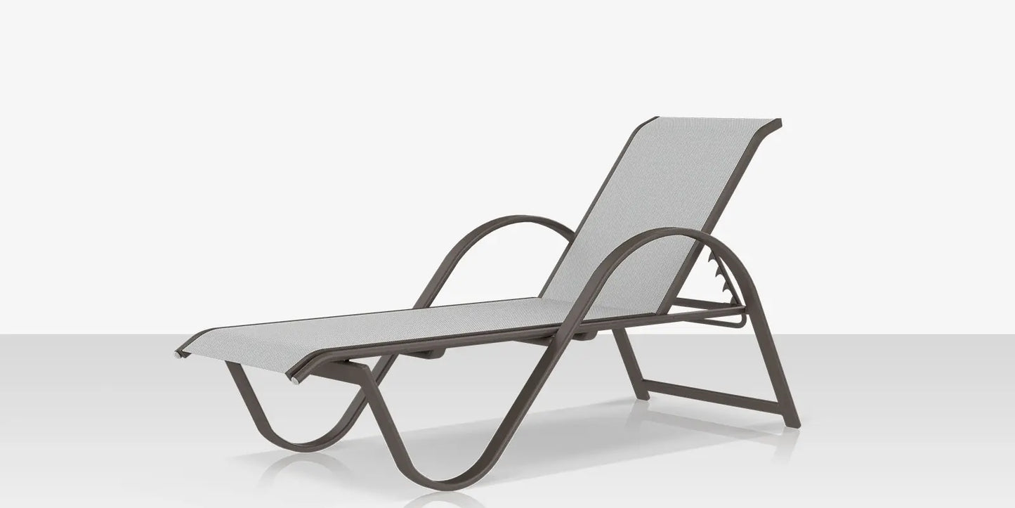 Lanai Chaise - Tex Gray - Cloud Gray Sling by DecoScape (3011-104)