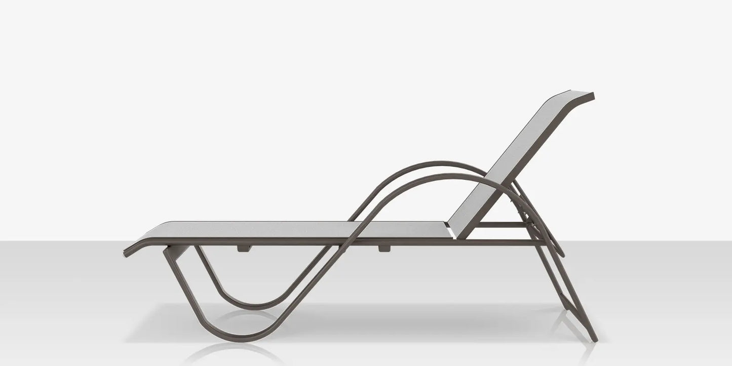 Lanai Chaise - Tex Gray - Cloud Gray Sling by DecoScape (3011-104)