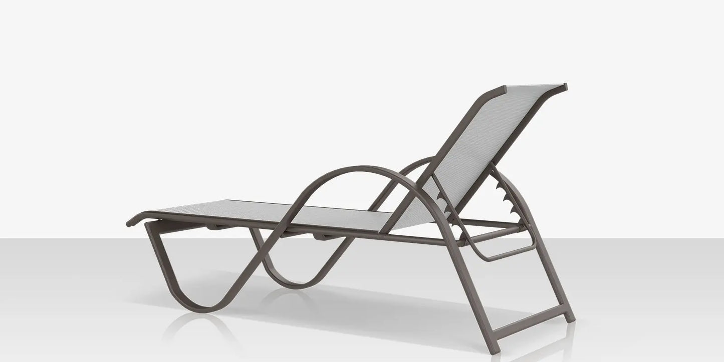 Lanai Chaise - Tex Gray - Cloud Gray Sling by DecoScape (3011-104)