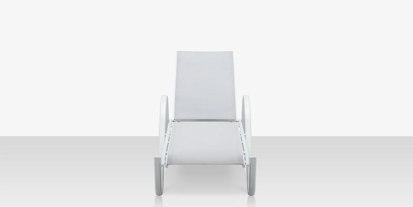 Lanai Chaise - Tex White - Cloud Gray Sling by DecoScape (3011-104)