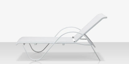 Lanai Chaise - Tex White - Cloud Gray Sling by DecoScape (3011-104)