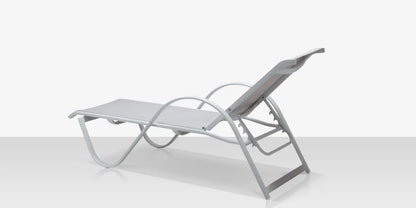 Lanai Chaise - Tex White - Cloud Gray Sling by DecoScape (3011-104)