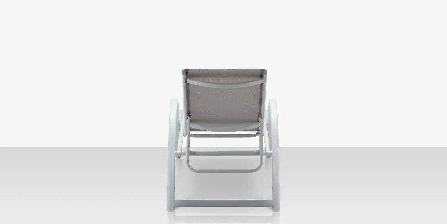 Lanai Chaise - Tex White - Cloud Gray Sling by DecoScape (3011-104)