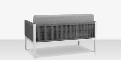 Skye Loveseat - Tex White Frame with Gray Durarope by DecoScape (3303-102)