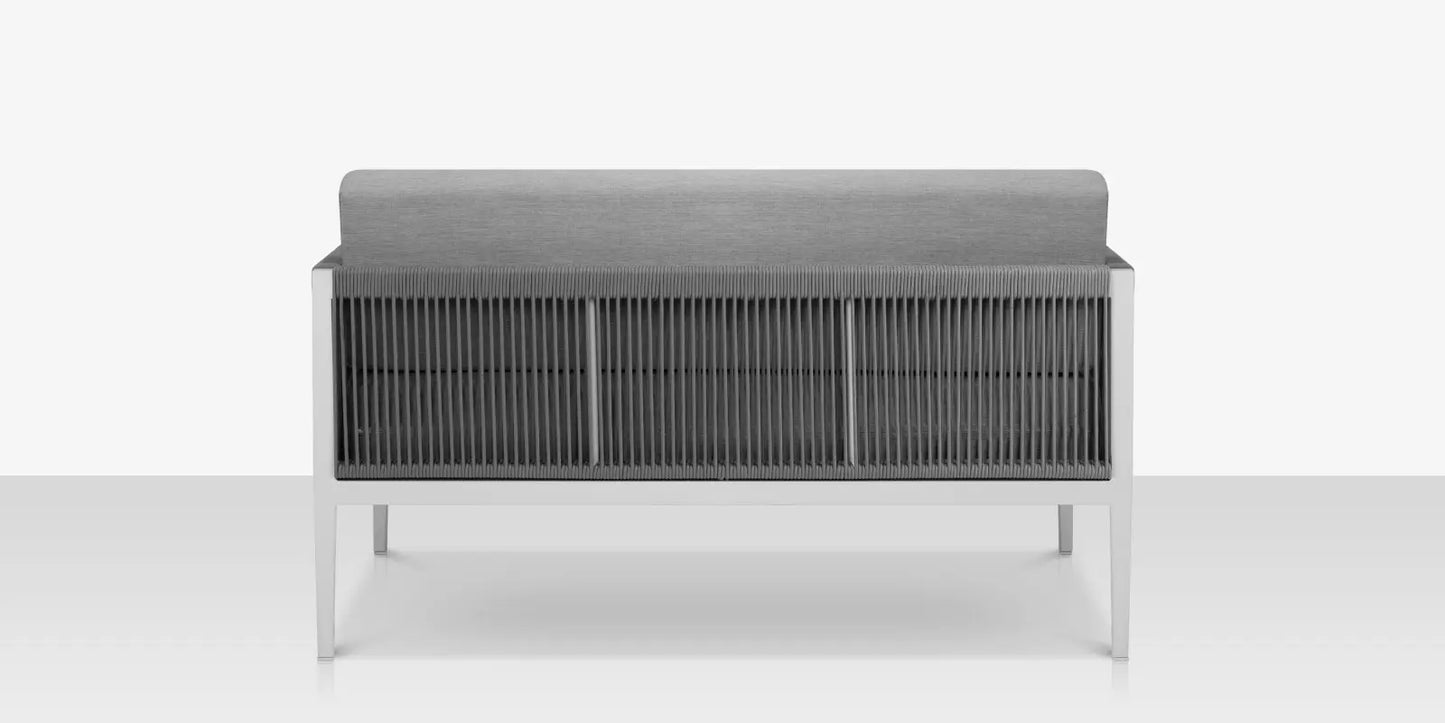 Skye Loveseat - Tex White Frame with Gray Durarope by DecoScape (3303-102)