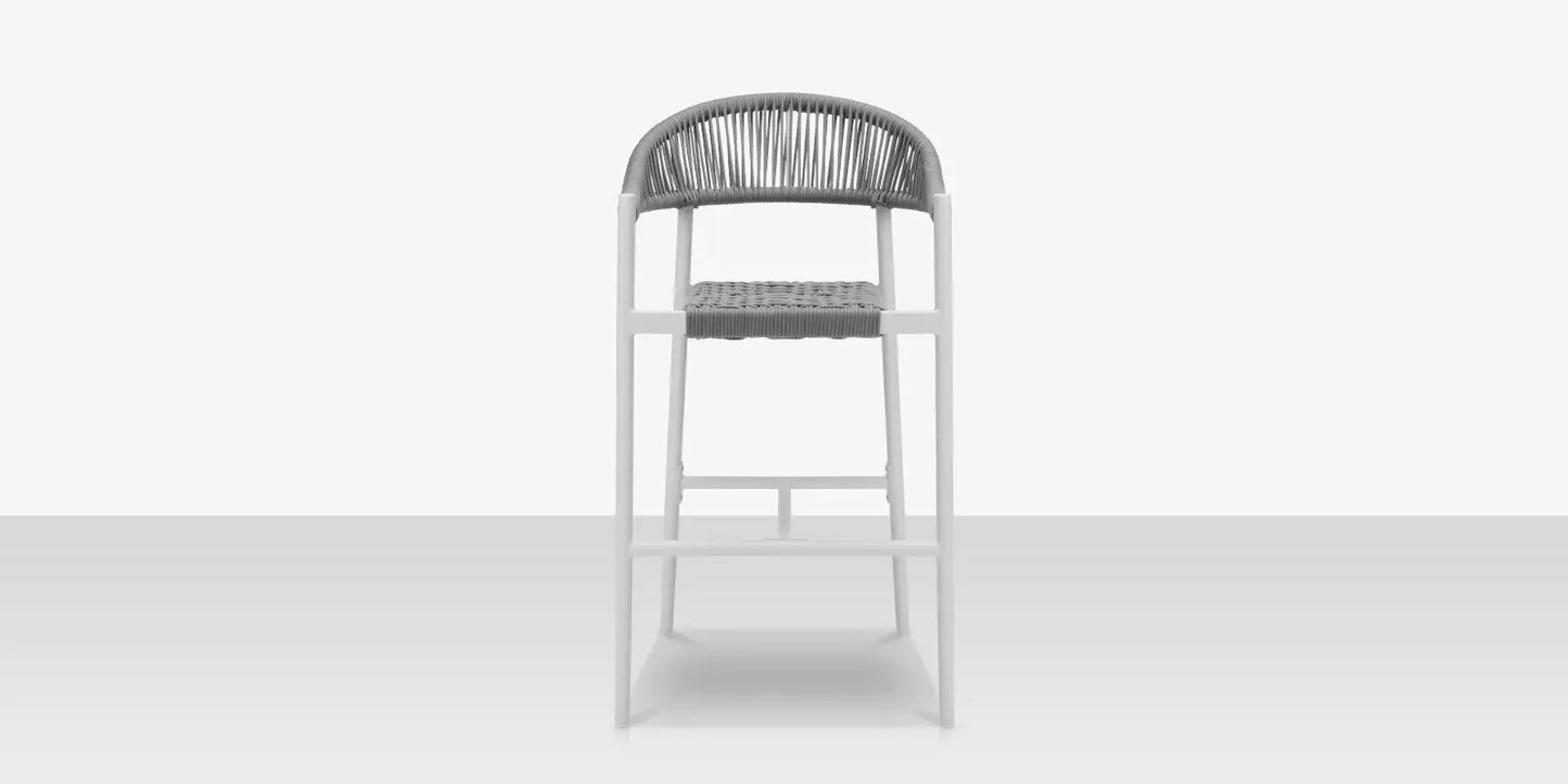 Skye Bar Arm Chair - Tex White Frame with Gray Durarope by DecoScape (3303-173)