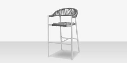 Skye Bar Arm Chair - Tex White Frame with Gray Durarope by DecoScape (3303-173)