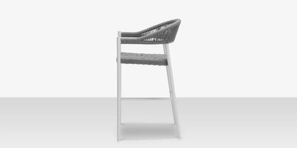 Skye Bar Arm Chair - Tex White Frame with Gray Durarope by DecoScape (3303-173)