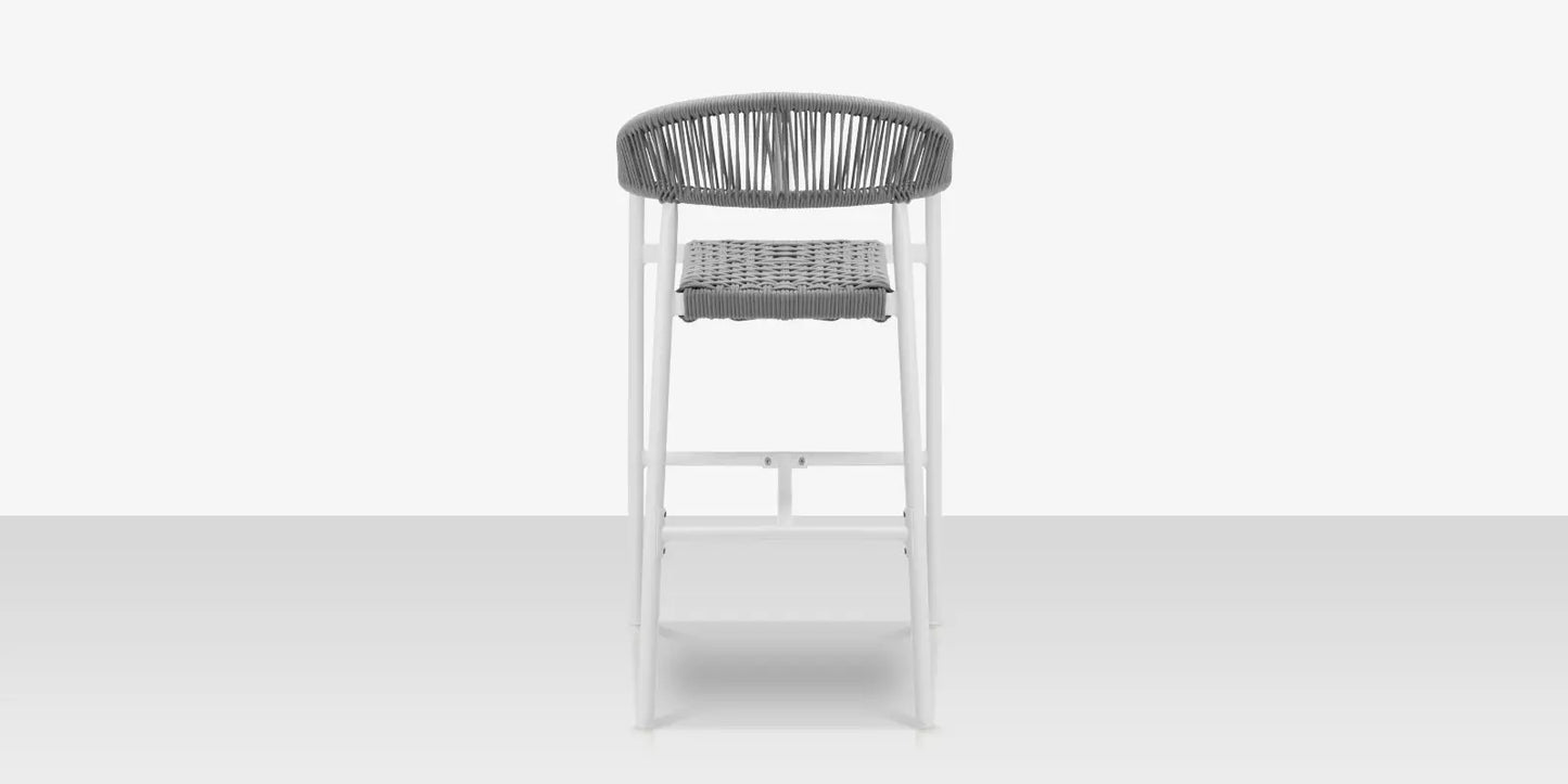 Skye Bar Arm Chair - Tex White Frame with Gray Durarope by DecoScape (3303-173)