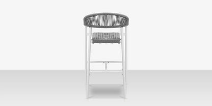 Skye Bar Arm Chair - Tex White Frame with Gray Durarope by DecoScape (3303-173)