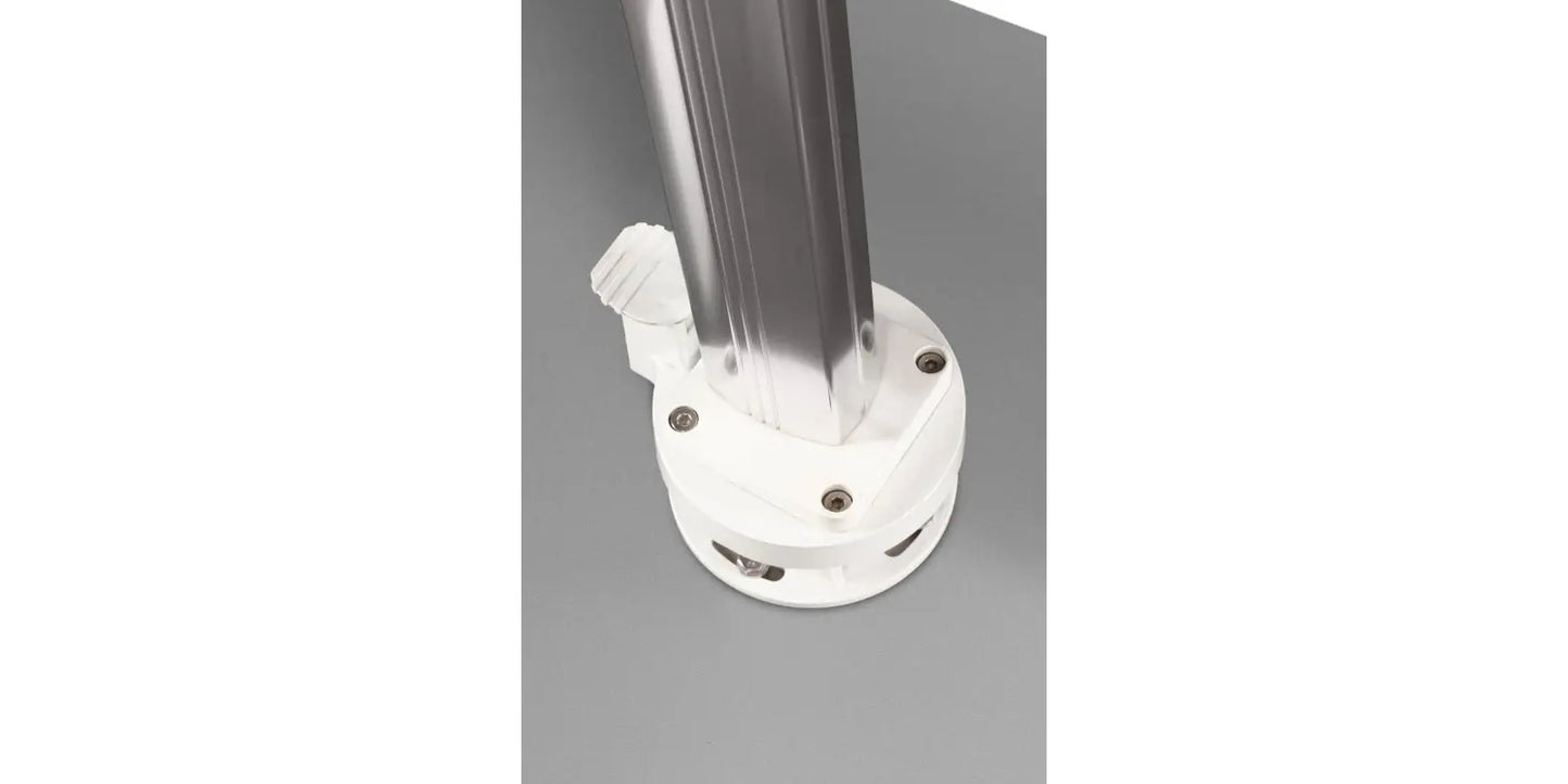 The Grand 10' Cantilever Umbrella (Square)-Mirror Anodized Frame, Lowes Grey Base by DecoScape (3601-606)