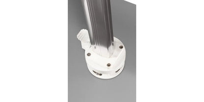 The Grand 10' Cantilever Umbrella (Square)-Mirror Anodized Frame, Lowes Grey Base by DecoScape (3601-606)