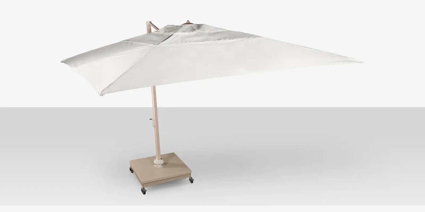 The Grand 10' Cantilever Umbrella (Square)- Wood Grain Base, Sandlewood Base by DecoScape (3601-606)