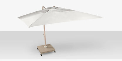The Grand 10' Cantilever Umbrella (Square)- Wood Grain Base, Sandlewood Base by DecoScape (3601-606)