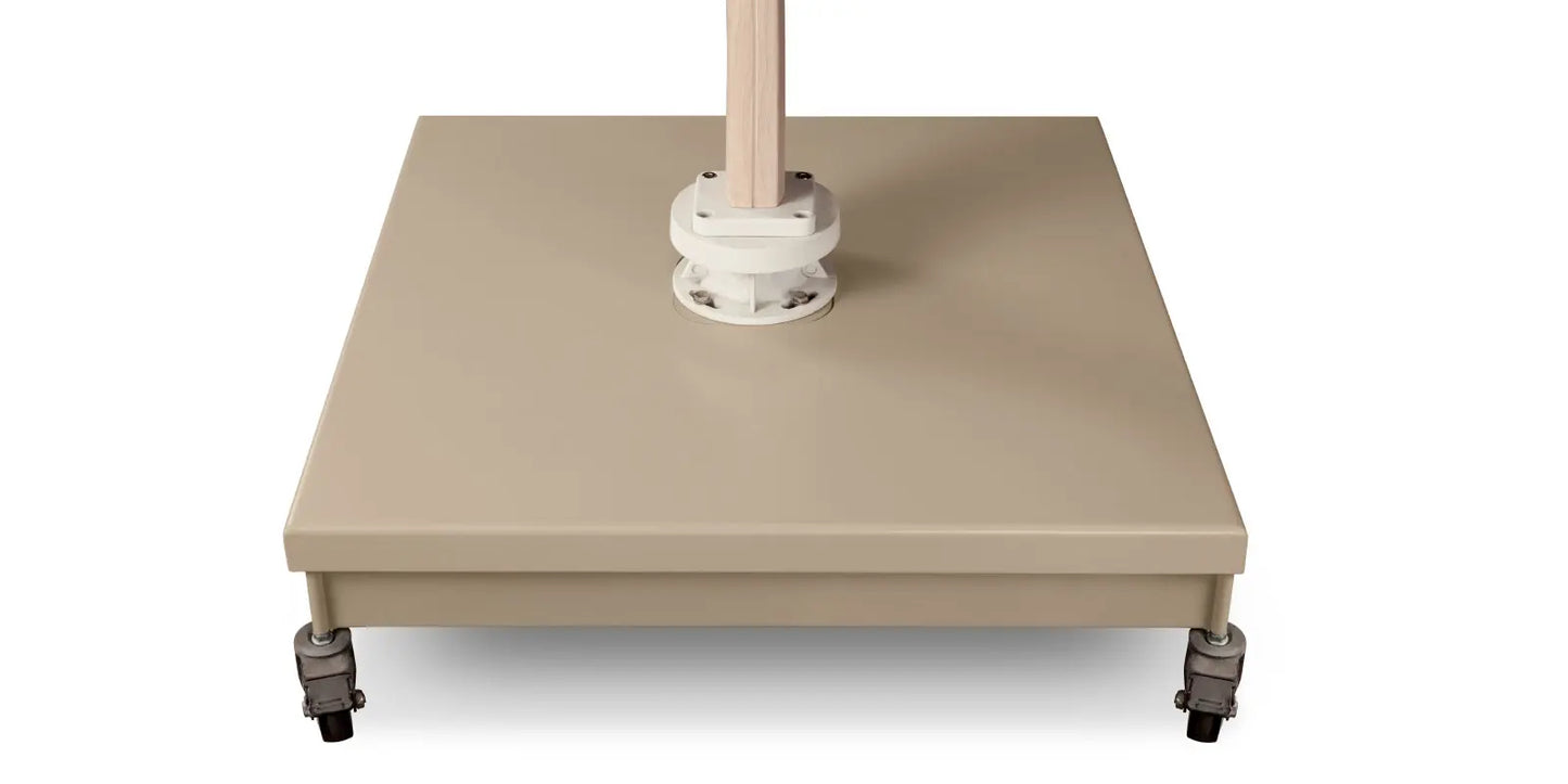 The Grand 10' Cantilever Umbrella (Square)- Wood Grain Base, Sandlewood Base by DecoScape (3601-606)