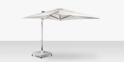 The Grand 13' Cantilever Umbrella (Square)- Mirror Anodized Frame, Lowes Grey Base by DecoScape (3601-609)