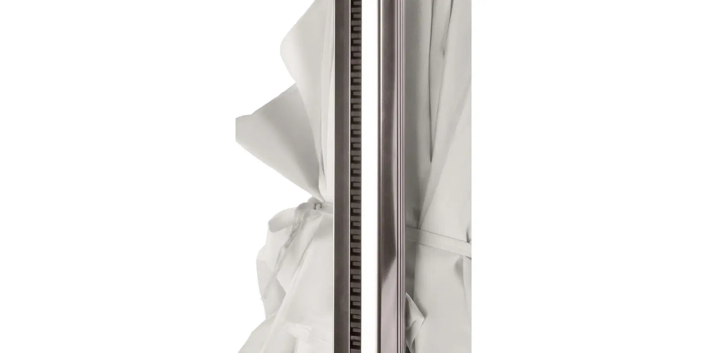 The Grand 13' Cantilever Umbrella (Square)- Mirror Anodized Frame, Lowes Grey Base by DecoScape (3601-609)
