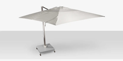 The Grand 13' Cantilever Umbrella (Square)- Mirror Anodized Frame, Lowes Grey Base by DecoScape (3601-609)