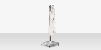 The Grand 13' Cantilever Umbrella (Square)- Mirror Anodized Frame, Lowes Grey Base by DecoScape (3601-609)
