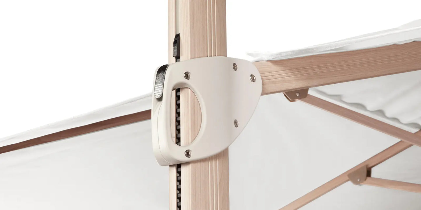 The Grand 13' Cantilever Umbrella (Square)- Wood Grain Base, Sandlewood Base by DecoScape (3601-609)