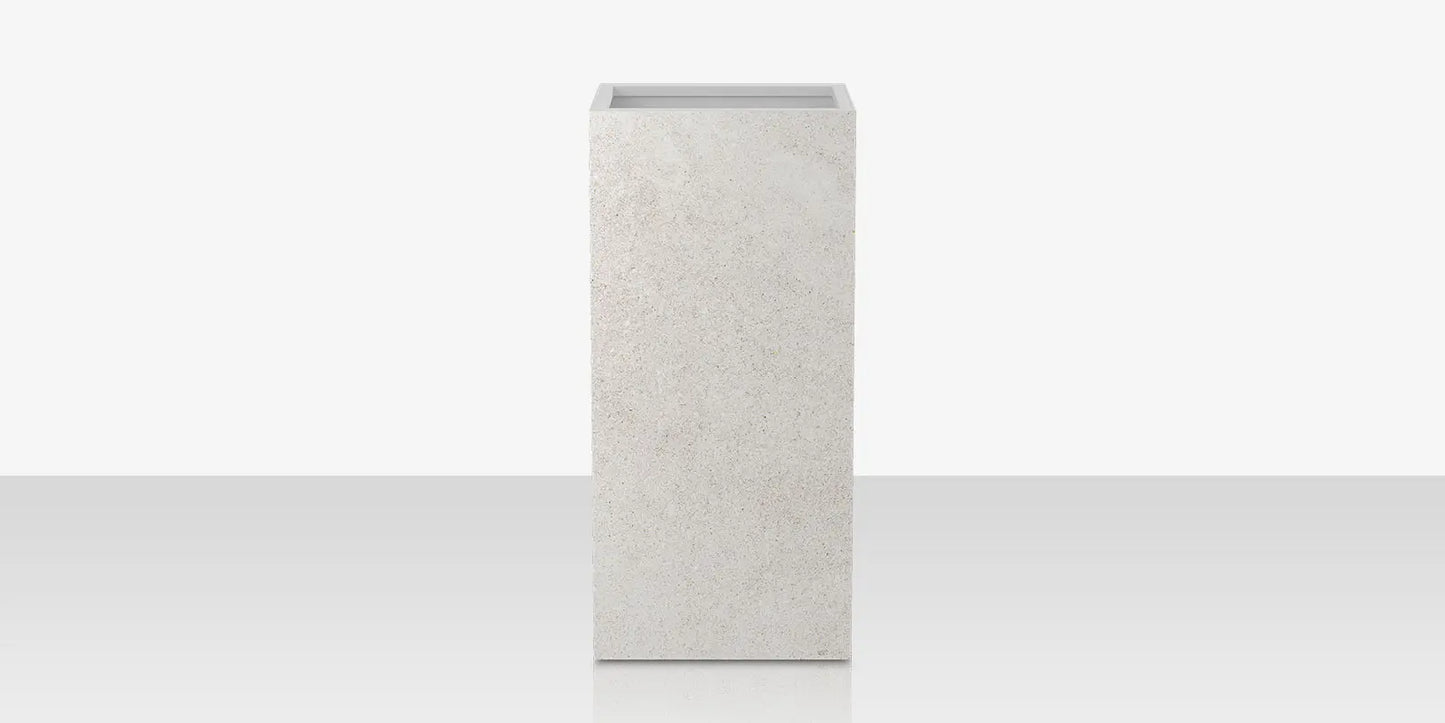 Porcelain Planter - 24" x 24" x 48" - Arles Blanco by DecoScape (6003-783-PAB)