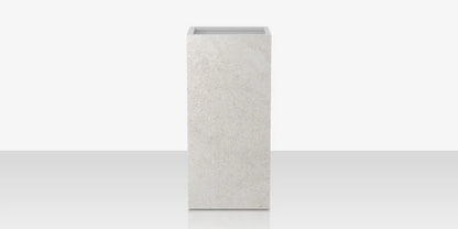 Porcelain Planter - 24" x 24" x 48" - Arles Blanco by DecoScape (6003-783-PAB)