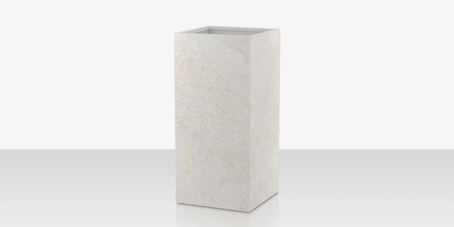 Porcelain Planter - 24" x 24" x 48" - Arles Blanco by DecoScape (6003-783-PAB)