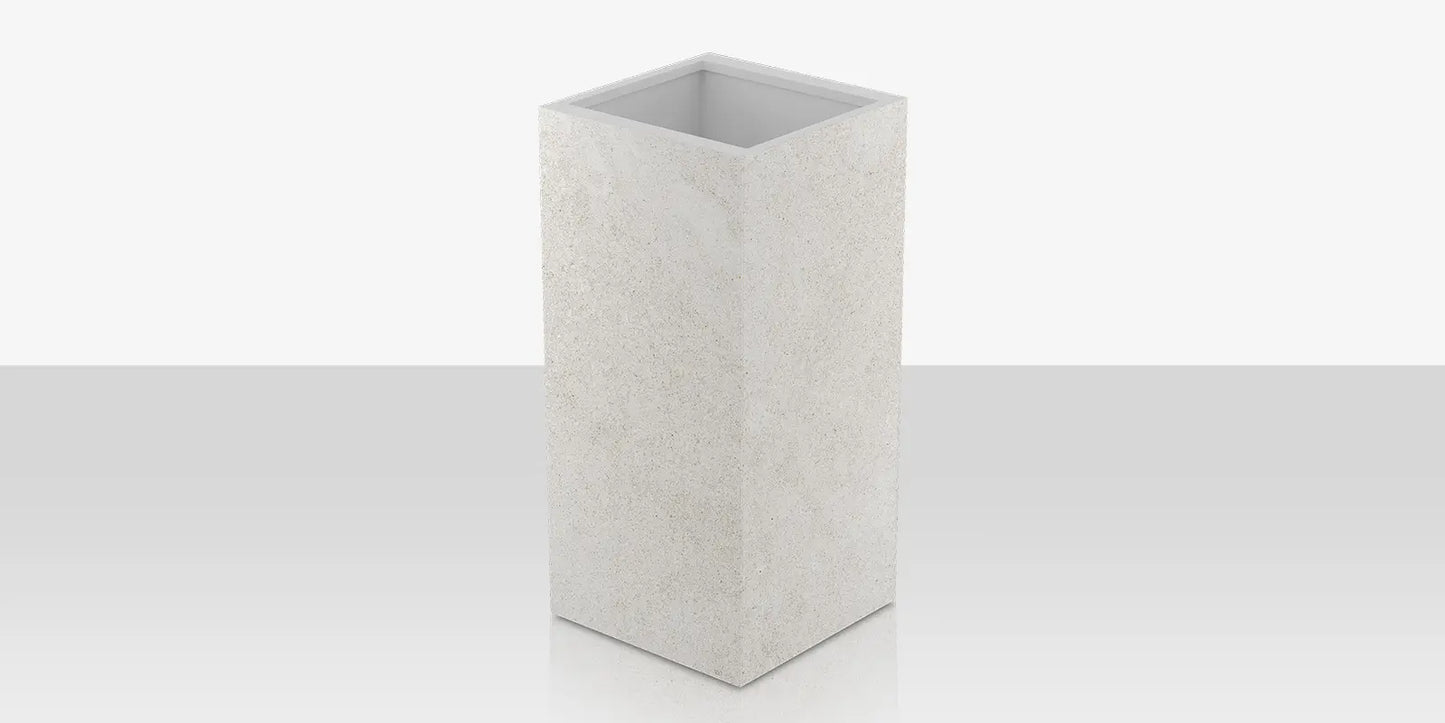Porcelain Planter - 24" x 24" x 48" - Arles Blanco by DecoScape (6003-783-PAB)