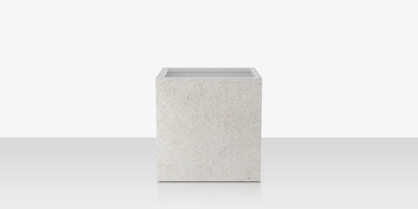 Porcelain Planter - 24" x 24" x 24" - Arles Blanco by DecoScape (6003-784-PAB)