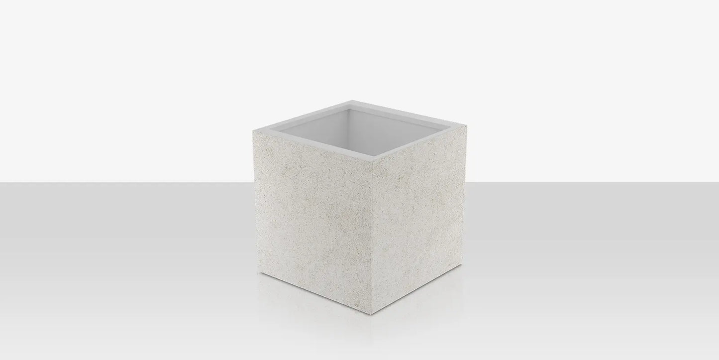 Porcelain Planter - 24" x 24" x 24" - Arles Blanco by DecoScape (6003-784-PAB)