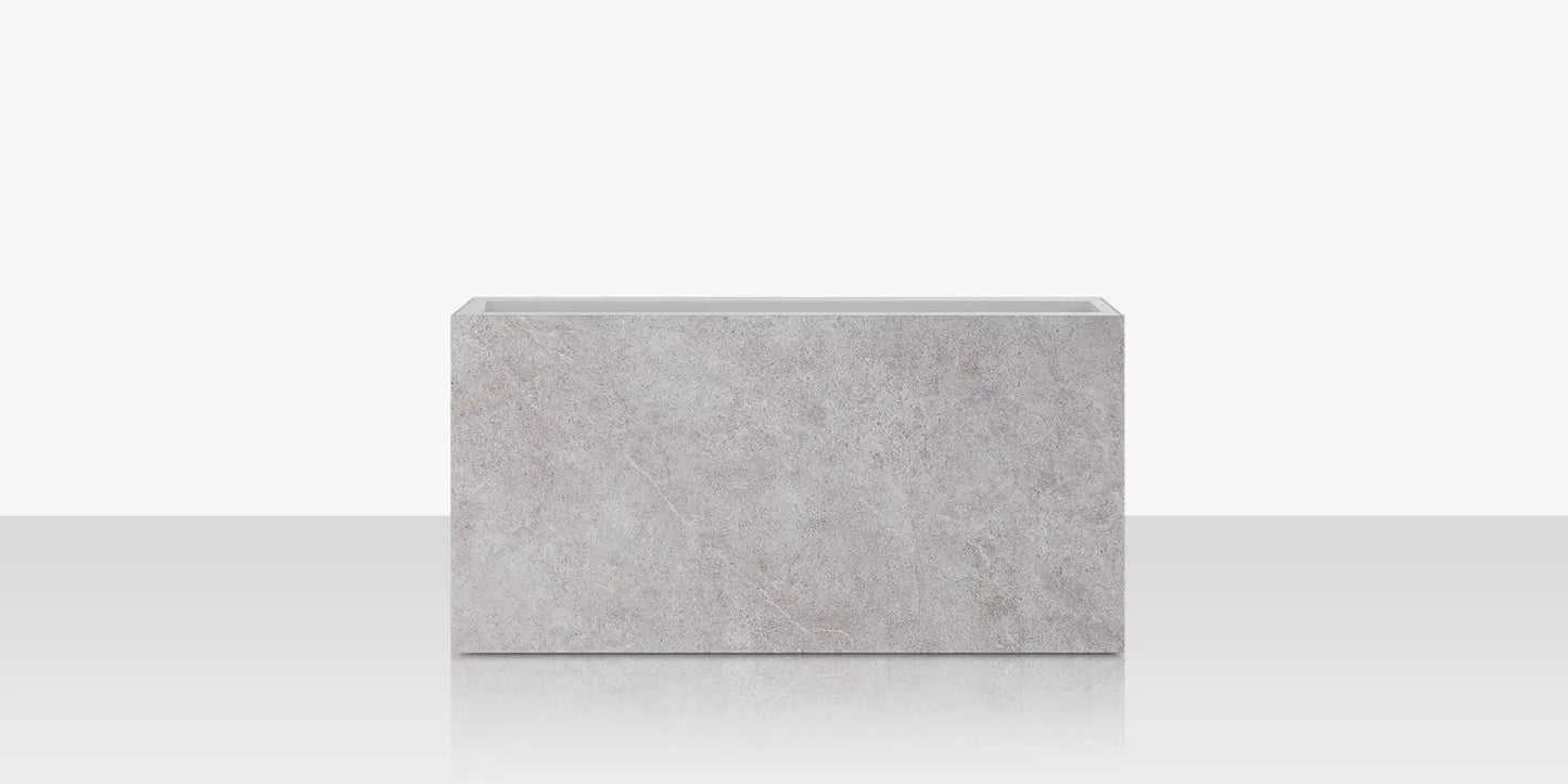 Porcelain Planter - 48" x 12" x 24" - Arles Gris by DecoScape (6003-785-PAG)
