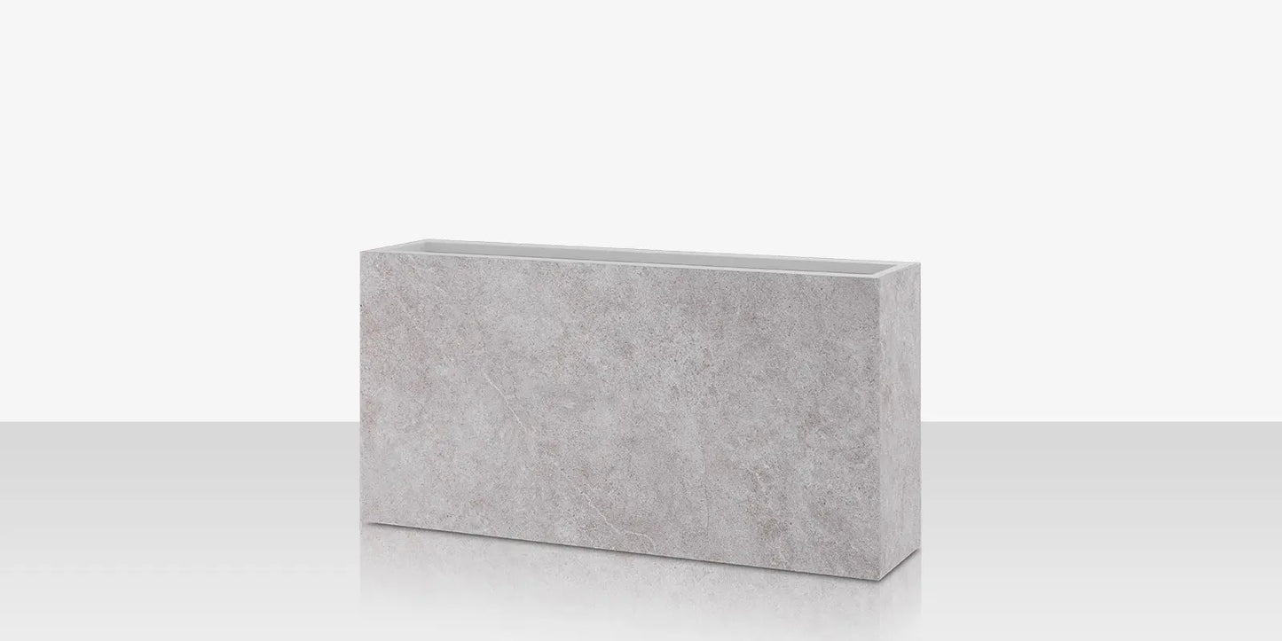 Porcelain Planter - 48" x 12" x 24" - Arles Gris by DecoScape (6003-785-PAG)