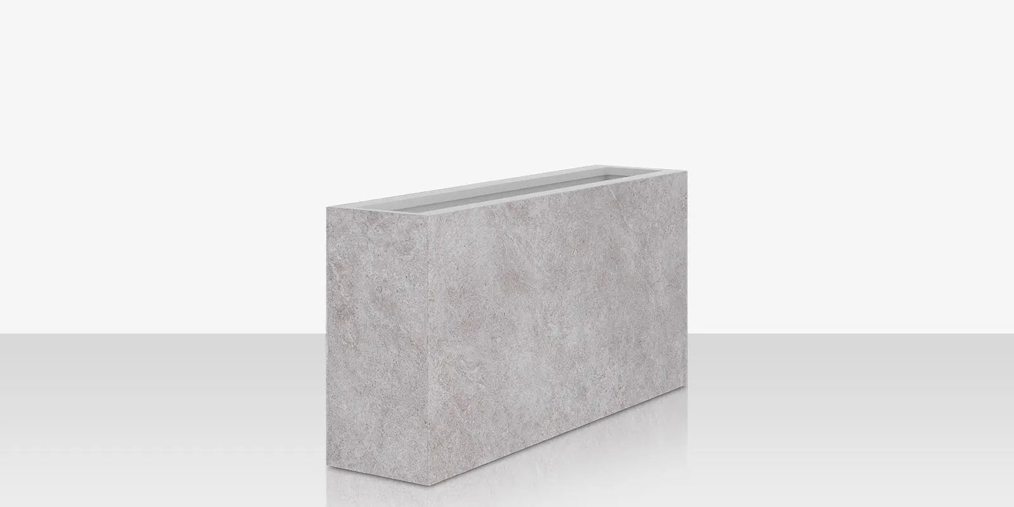 Porcelain Planter - 48" x 12" x 24" - Arles Gris by DecoScape (6003-785-PAG)