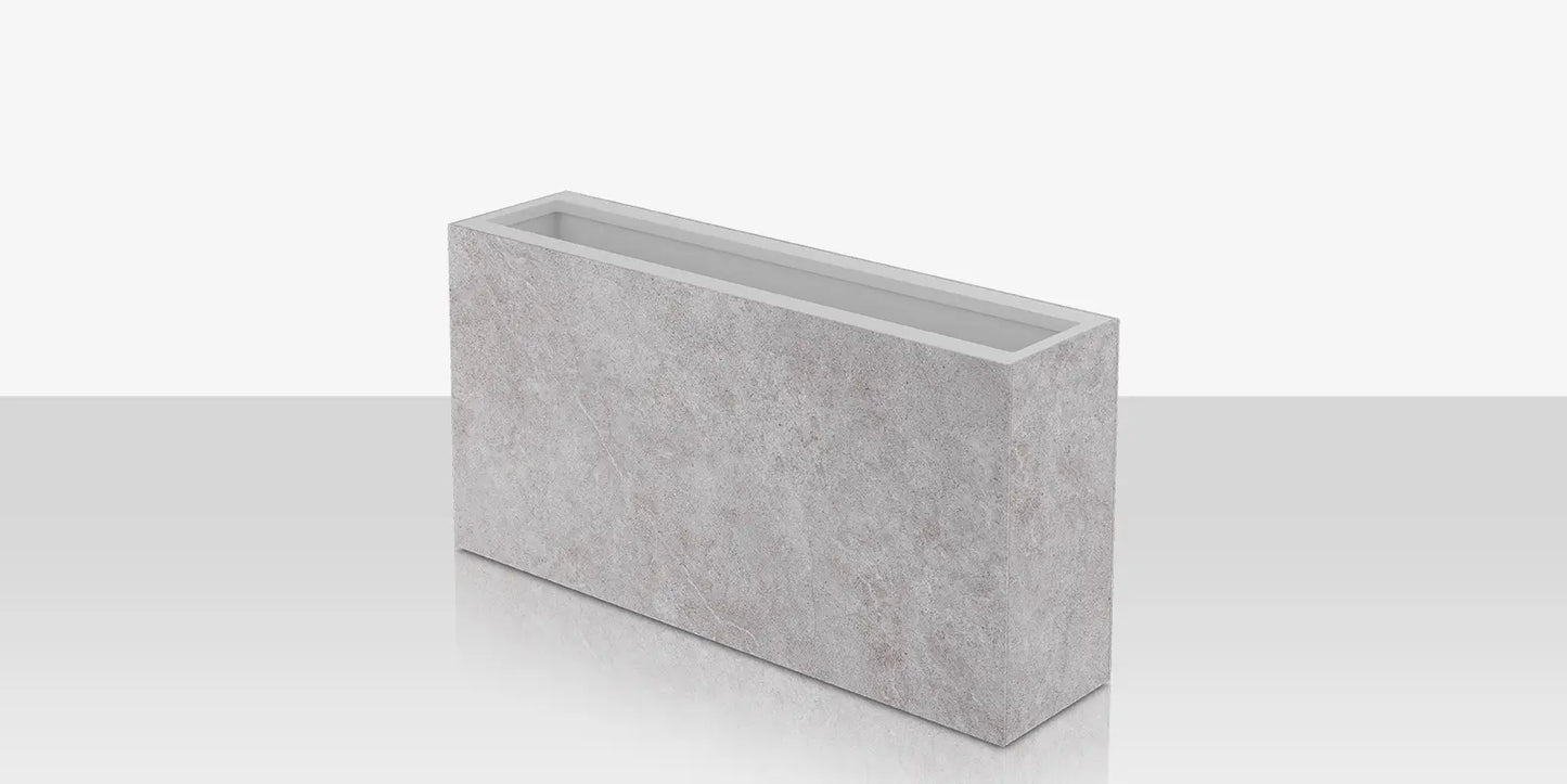 Porcelain Planter - 48" x 12" x 24" - Arles Gris by DecoScape (6003-785-PAG)