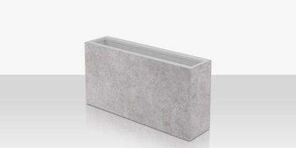 Porcelain Planter - 48" x 12" x 24" - Arles Gris by DecoScape (6003-785-PAG)