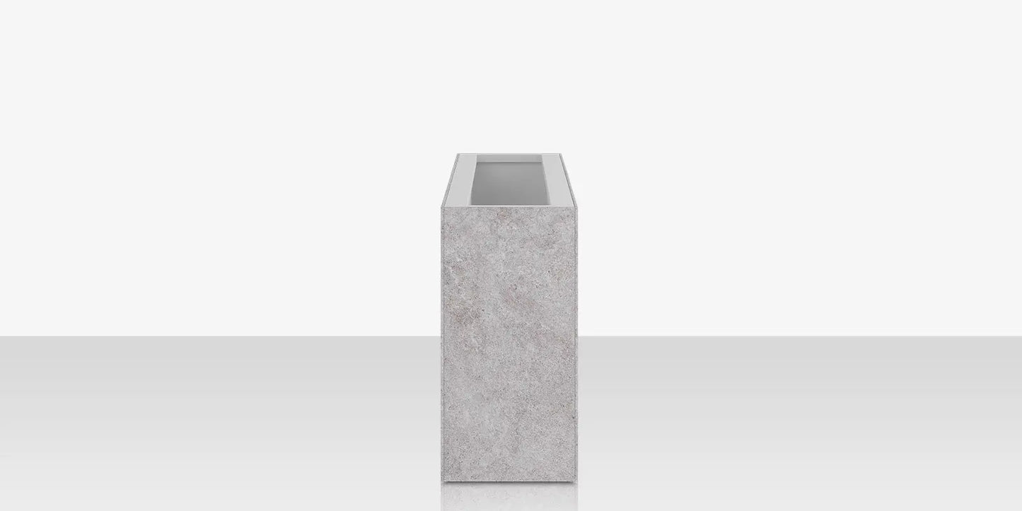 Porcelain Planter - 48" x 12" x 24" - Arles Gris by DecoScape (6003-785-PAG)
