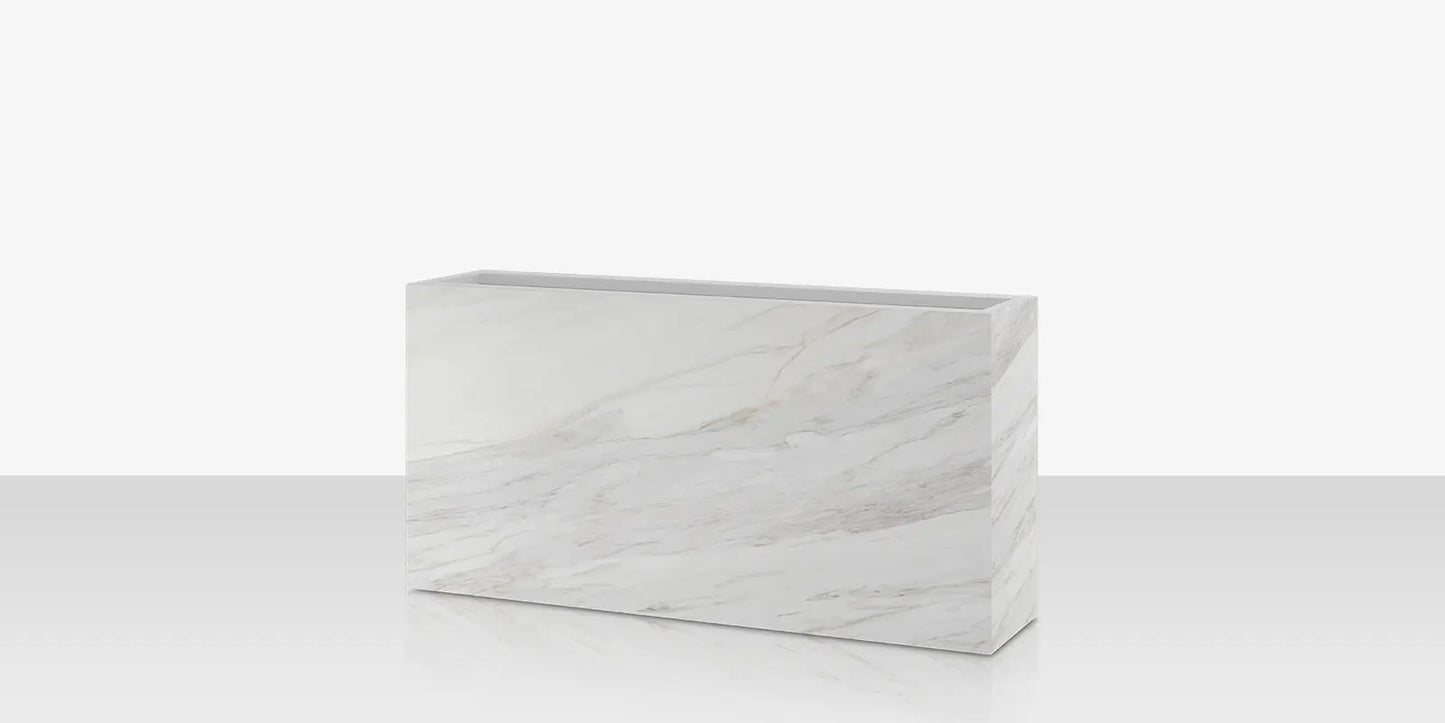 Porcelain Planter - 48" x 12" x 24" - Calacata by DecoScape (6003-785-PCC)
